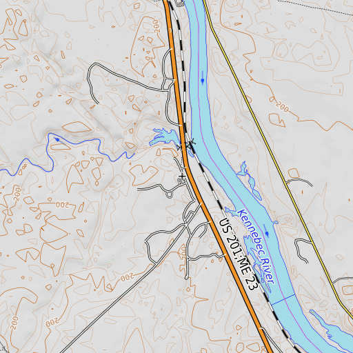 OpenTopoMap map of L C Bates Museum, ME