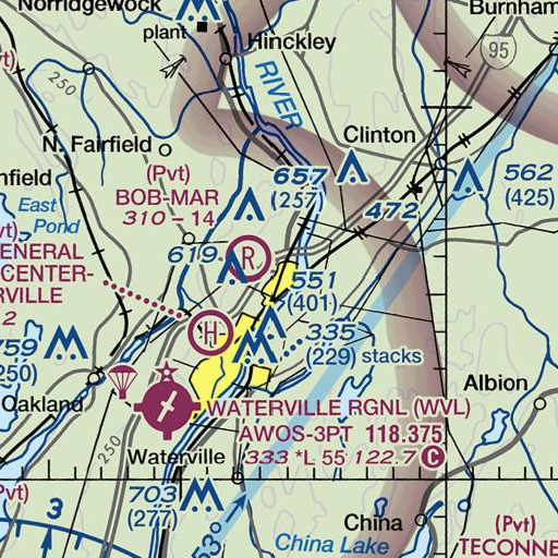 FAA VFR chart of Lawrence High School, ME