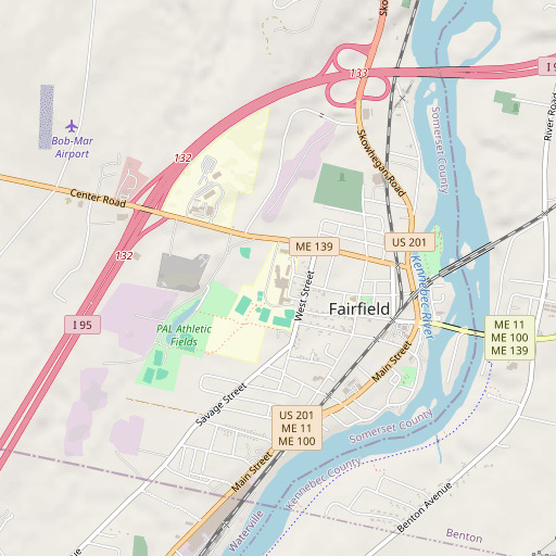 OpenStreetMap map of Lawrence High School, ME