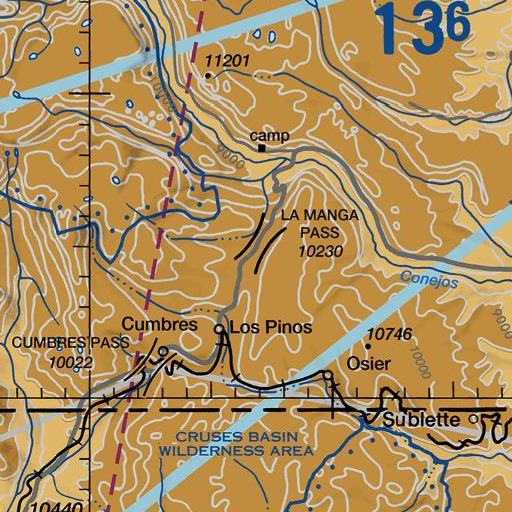 FAA VFR chart of La Manga Pass, CO
