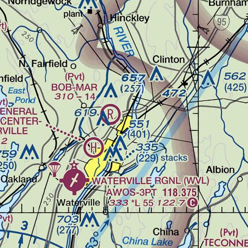 FAA VFR chart of Lawrence Junior High School, ME