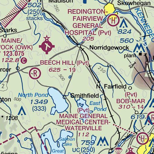 FAA VFR chart of Little Pond, ME