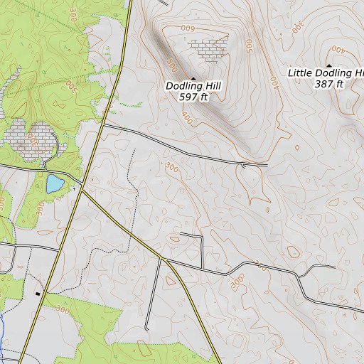OpenTopoMap map of Little Pond, ME