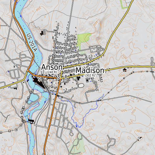 OpenTopoMap map of Madison Junior High School, ME