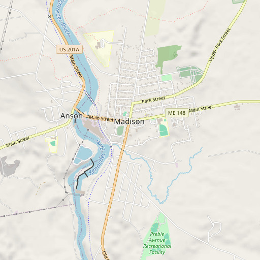 OpenStreetMap map of Madison Public Library, ME