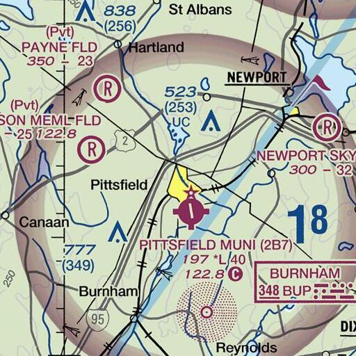 FAA VFR chart of Marie Bradford School, ME
