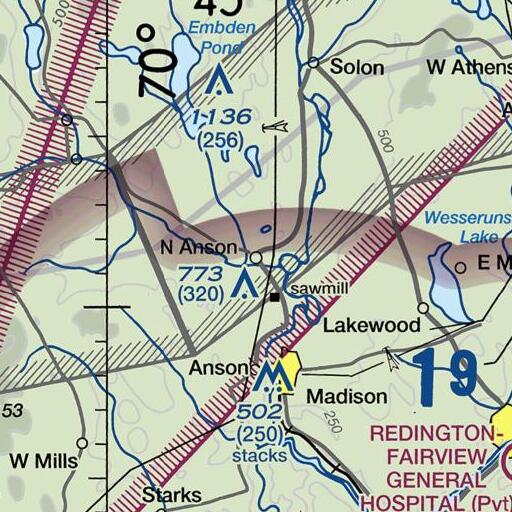 FAA VFR chart of Carrabec Community School, ME
