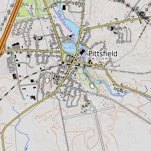 OpenTopoMap map of Manson Park School, ME