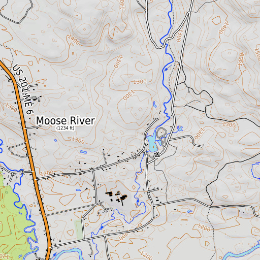 OpenTopoMap map of Moose River Campground, ME