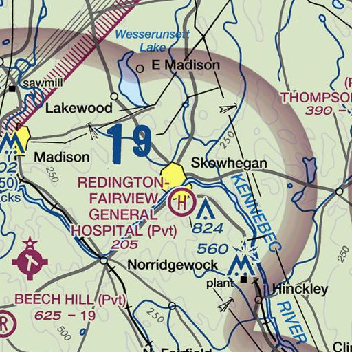 FAA VFR chart of North Elementary School, ME
