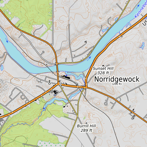 OpenTopoMap map of Oosoola Park, ME