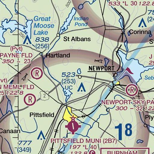 FAA VFR chart of Palmyra Post Office, ME