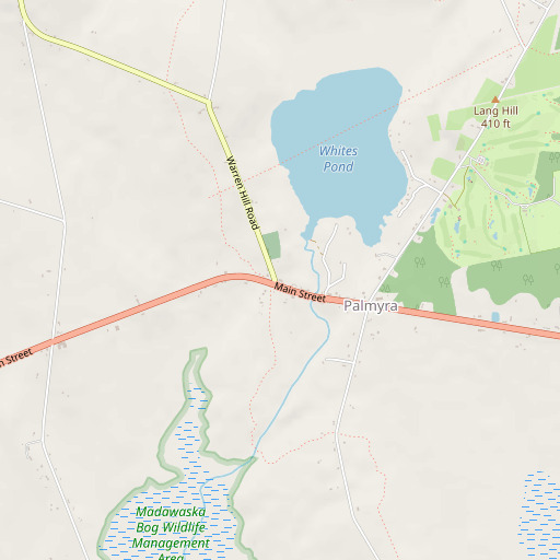 OpenStreetMap map of Palmyra Post Office, ME