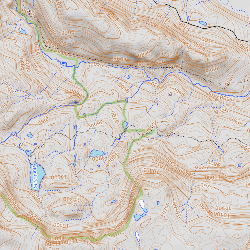 OpenTopoMap map of Beaver Lake, CO