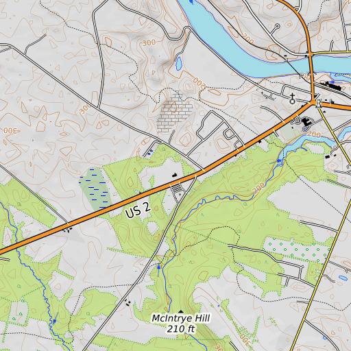 OpenTopoMap map of Riverview Memorial School, ME