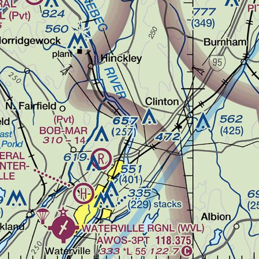 FAA VFR chart of Shawmut Post Office, ME