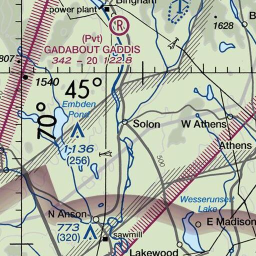 FAA VFR chart of Solon Elementary School, ME
