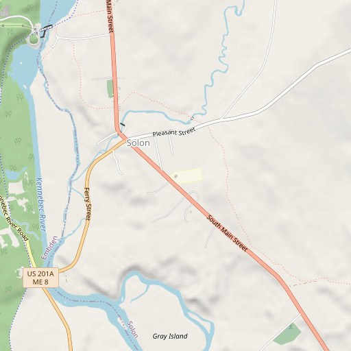 OpenStreetMap map of Solon Elementary School, ME