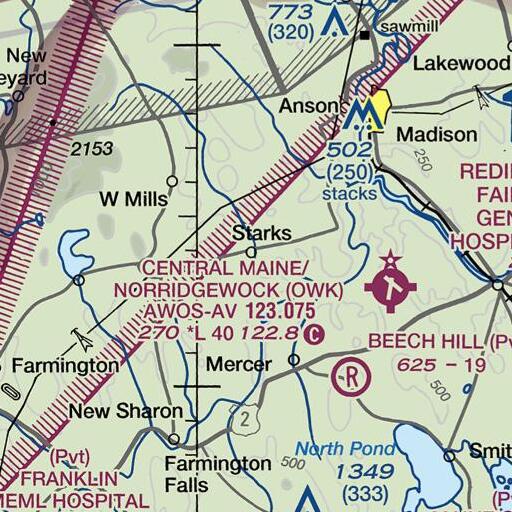 FAA VFR chart of Starks Elementary School (historical), ME