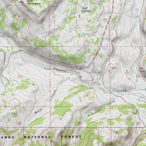 USGS 24K topo map of Dixie Creek, CO