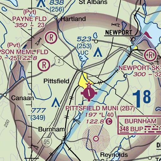 FAA VFR chart of Vickery School, ME