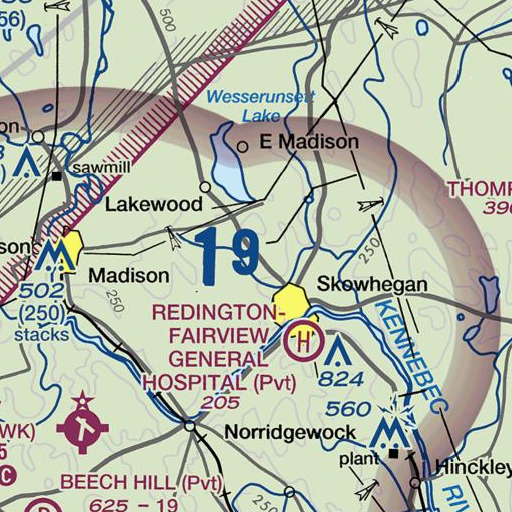 FAA VFR chart of Yonder Hill Campground, ME