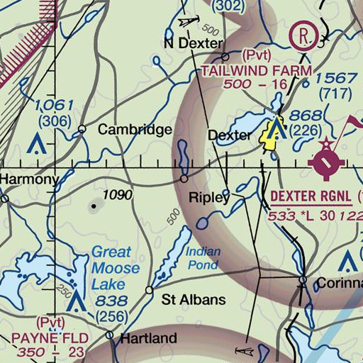 FAA VFR chart of Courser Memorial School, ME