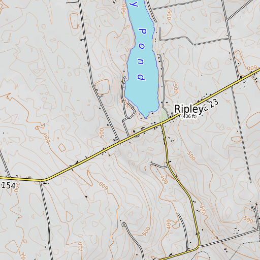 OpenTopoMap map of Courser Memorial School, ME