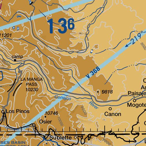 FAA VFR chart of Long Canyon, CO