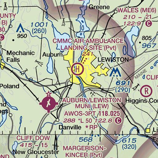 FAA VFR chart of Androscoggin Mill, ME
