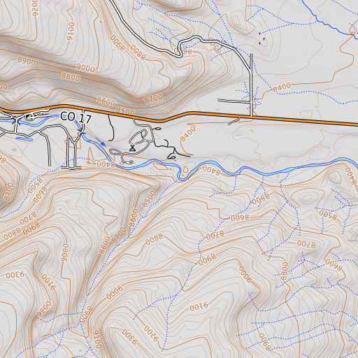 OpenTopoMap map of Trail Gulch, CO