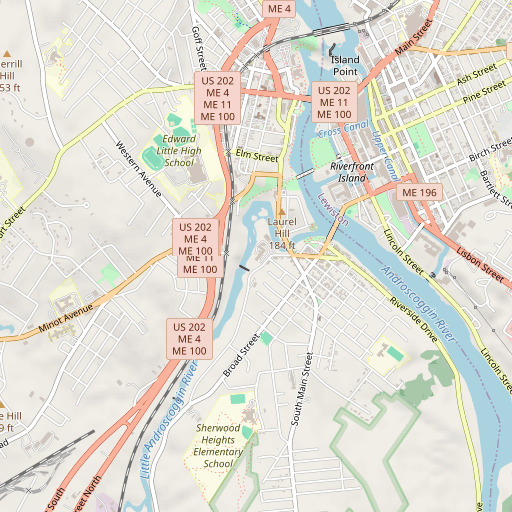 OpenStreetMap map of Barker Mill, ME