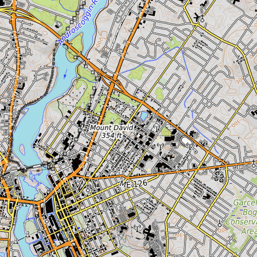 OpenTopoMap map of Bates Chapel, ME