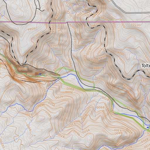 OpenTopoMap map of Toltec Creek, NM