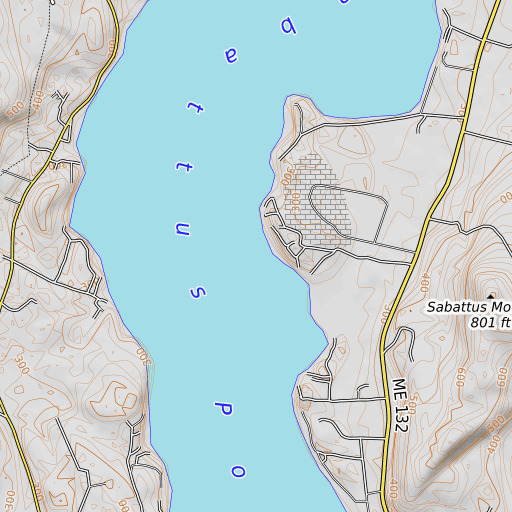 OpenTopoMap map of Custer Pond, ME