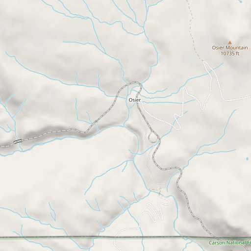 OpenStreetMap map of Osier Creek, CO