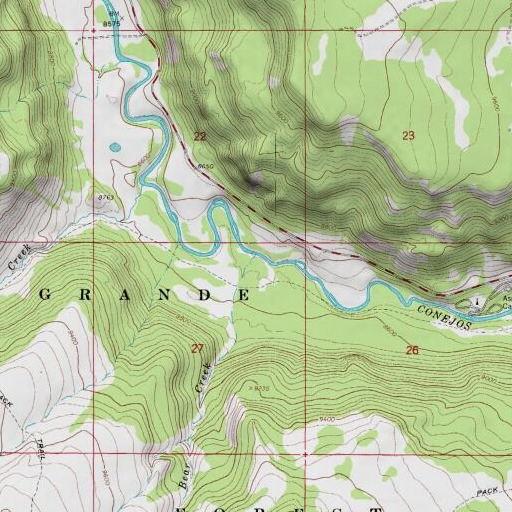 USGS 24K topo map of Bear Creek, CO