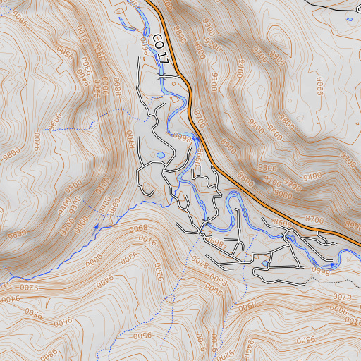 OpenTopoMap map of Sheep Creek, CO
