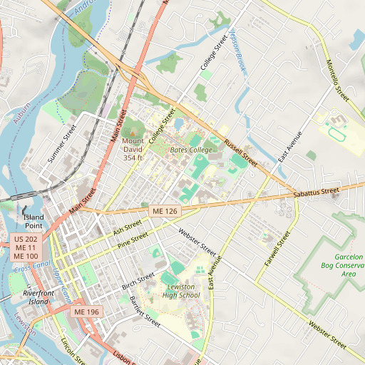 OpenStreetMap map of Lewiston Middle School, ME