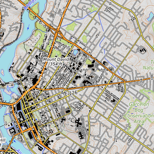 OpenTopoMap map of Lewiston Middle School, ME