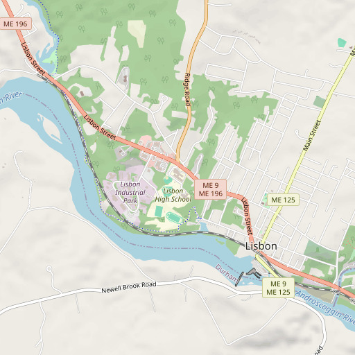 OpenStreetMap map of Lisbon High School, ME