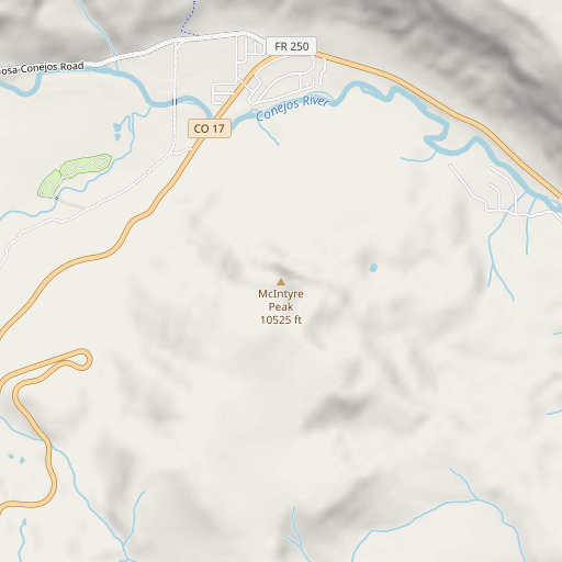 OpenStreetMap map of McIntyre Peak, CO