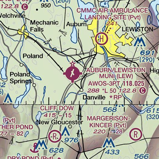 FAA VFR chart of Mid-State College Library, ME