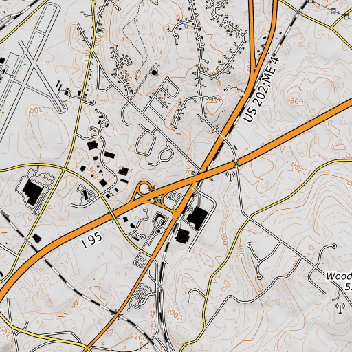 OpenTopoMap map of Mid-State College Library, ME