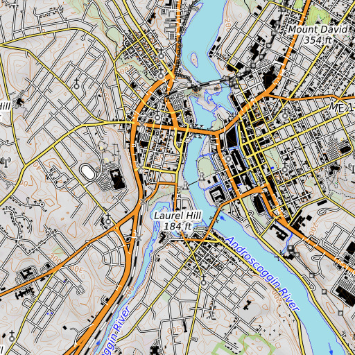 OpenTopoMap map of Saint Joseph Rectory, ME