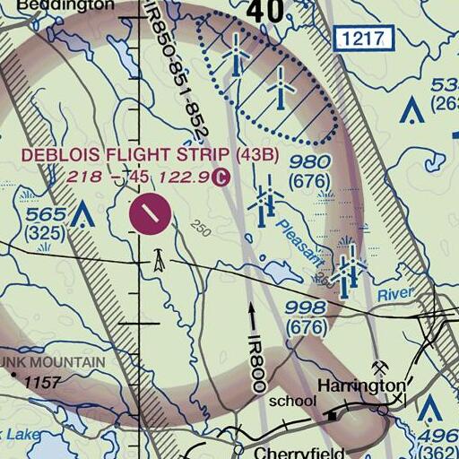 FAA VFR chart of Spectacle Ponds, ME