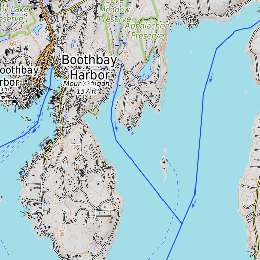 OpenTopoMap map of Wall Point, ME