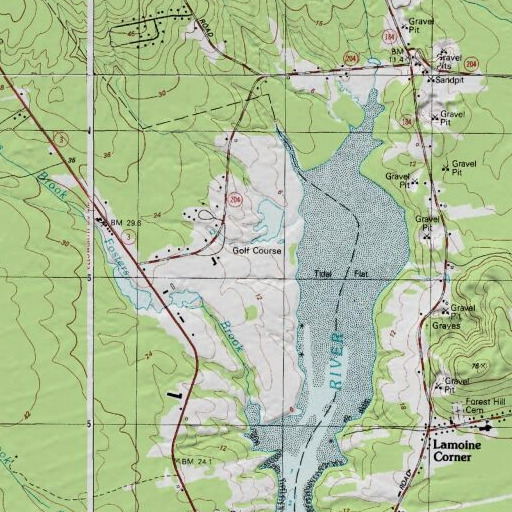 USGS 24K topo map of Bar Harbor Golf Course, ME