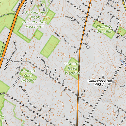 OpenTopoMap map of Brandy Bog, ME