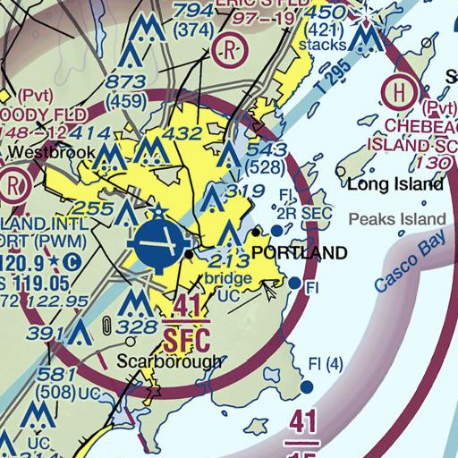 FAA VFR chart of Danforth Gallery, ME